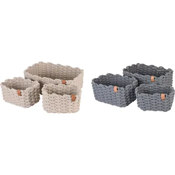 Úložný box LIVARNO® Sada úložných košíků, 3dílná Béžová