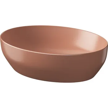 Cersanit Larga umyvadlo na desku elipsa 50 brick red matt K677-053