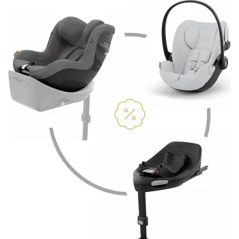 Autosedačka Cybex set Comfort Cloud G i-Size Fog Grey-Light Grey + Sirona G i-Size Lava Grey-Mid Grey + Základna G/Black