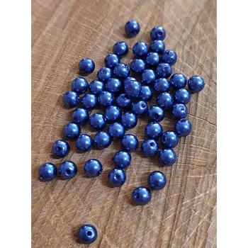Korálek Plastové voskové korálky / perly Glance Ø5 mm barva modrá