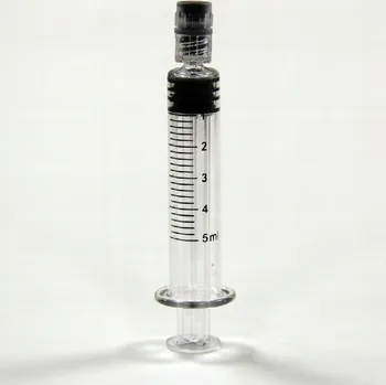 Injekční stříkačka 5 ml Skleněná lékařská stříkačka s adaptérem luer-lock Sklo sklo