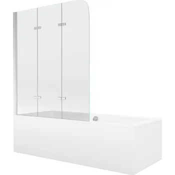 Vana Mexen Cube vana 170x80cm panel + zástěna 120 cm, transparent, chrom 550517080X9012030100
