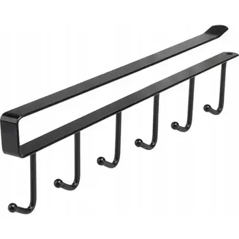 Věšák AG828A ZÁVĚSNÝ VĚŠÁK POD SKŘÍŇKU, KOVOVÝ, 6 HÁČKŮ, ČERNÝ