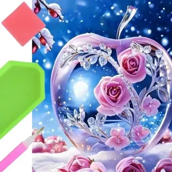 Norimpex Diamantový obrázek malování 30x40cm - Skleněné jablko