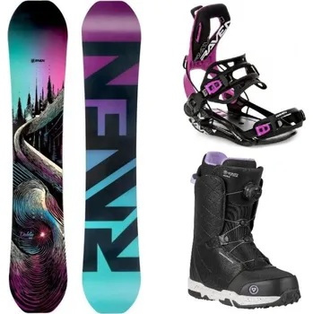 Snowboard Raven Dahlia Carbon Mint/Pink dámský snowboard + Raven FT360 black/fuchsia vázání + Gravity Aura Atop black obuv 148 cm + S (EU 35-40) + DÁREK + Doprava ZDARMA