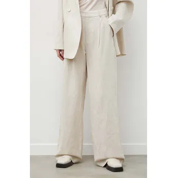 Dámské kalhoty Kalhoty s příměsí lnu Gestuz 10908814 béžová 01X, vel. 36