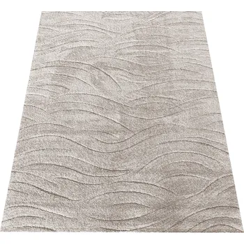 Koberec Makro Abra Koberec kusový Serenity 04 Vlnky Béžový Rozměr: 80x150 cm