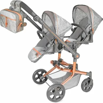 Kočárek pro panenku Skládací kočárek pro dvojčata panenky s batůžkem CITY X- 91cm