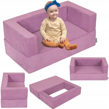 Pohovka Pěnová dětská pohovka fialová KiddyMoon SBM-900