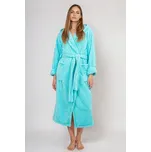Dlouhý dámský huňatý župan Diana tyrkysový XS