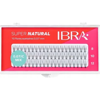 Péče o řasy a obočí Ibra Trsy umělých řas Super Natural 10 D-0.07mm C Mix