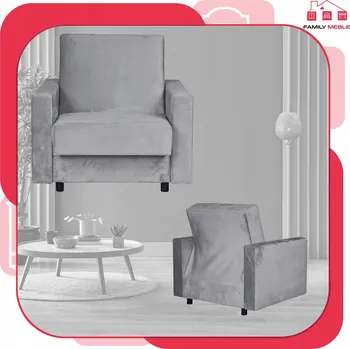 Křeslo Rozkládací křeslo Alicja na spaní s úložným prostorem Family Meble šedý monolit