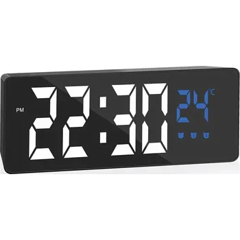 Budík Budík Hodiny Digitální LED Digitální Stolní Budík s Teploměrem Černý