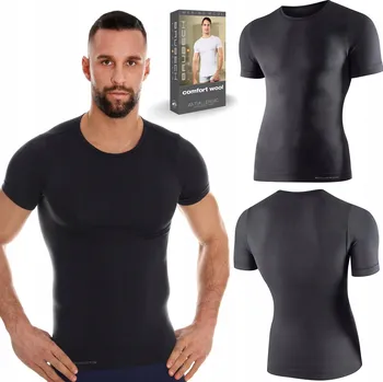 Pánské termoaktivní tričko z Merino vlny, bezešvé, prodyšné BRUBECK - M