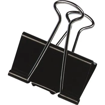 Kancelářská sponka Kovové klipy Q-Connect, 25 mm, černé, 10 ks