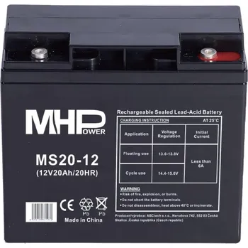 Záložní baterie MHPower MS20-12 olověný akumulátor AGM 12V/20Ah T5