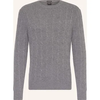 Pánská móda Boss Pánský Svetr Hetico, šedá, S