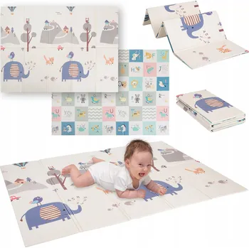 Hračka pro kojence VZDĚLÁVACÍ PODLOŽKA Pro Děti skládací oboustranná 150x200 KiddyMoon FM-001