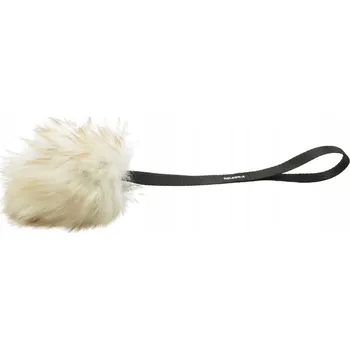 Hračka pro psa PŘETAHOVADLO PRO PSA OVCE Z OVČÍ VLNY S KOŽEŠINOU NELSON-X 10 CM KRÁTKÁ RUKOJEŤ 50 CM PL