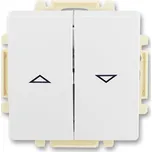 Ovládač žaluziový jednopólový s krytem (1/0+1/0 s blokováním), jasně bílá, ABB Swing / Swing L 3557G-A88340 B1