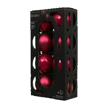 Vánoční ozdoba Sada 8 skleněných vánočních baněk 7 cm růžové matné lesklé