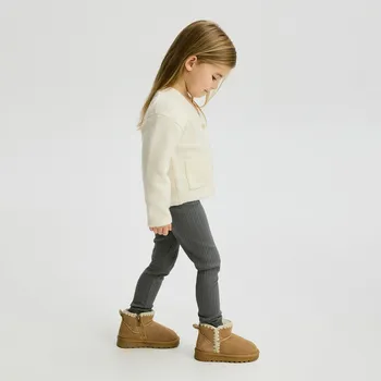 Dívčí kalhoty Reserved - Žebrované legíny - tmavě šedá - 882FF-90X - 882FF-90X-92