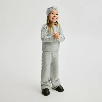 Dívčí mikina Reserved - Úpletové kalhoty - světle šedá - 764FH-09M - 764FH-09M-110