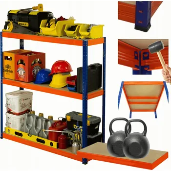 Dílenský regál Kovový regál do skladu, dílny HELIOS 90x100x50cm, 3 police, nosnost 275kg