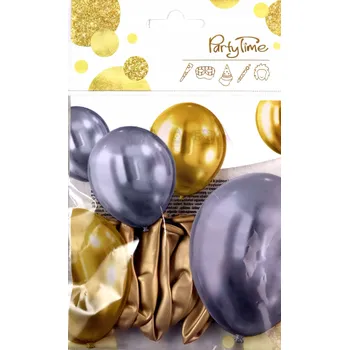Balónek BALÓNKY ZLATÉ CHROMOVÉ 13CM MINI 8KS VÝPLŇ