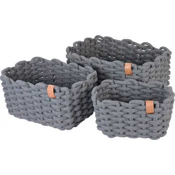 Úložný box LIVARNO® Sada úložných košíků, 3dílná (šedá)