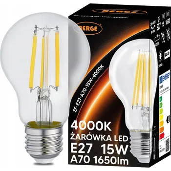 Žárovka Żarówka LED E27 Filament 15W 1650lm Edison Dekorativní Loft Neutrální bílá 4000K