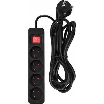 Napájecí kabel NEO PRODLUŽOVACÍ KABEL LIŠTOVÝ 3M, 3X1.5MM2, 4G, ČERNÝ, ON/OFF 90-185