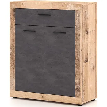 Komoda Komoda Luna 89,9 cm dub Matera světlý/šedá