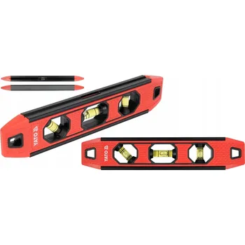 Vodováha Yato Torpédo hliníková vodováha magnetická, 3 libelky, 23 cm