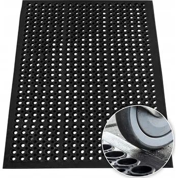 Rohožka VENKOVNÍ ČISTICÍ ZÓNA PŘED DVEŘE GUMOVÁ ROHOŽ S NÁJEZDEM AŽUROVÁ 60X90CM