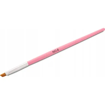 Štětec na gelové nehty manikúra šikmý růžový velikost 8