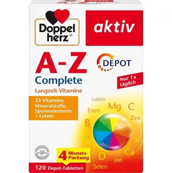 Doppelherz A-Z Complete - 23 vitamínů, minerálů a stopových prvků + Lutein - 120 tablet