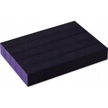 Bruska na nehty, blok na leštění akrylových a gelových nehtů, černá/fialová, zrnitost 100/100, 10 ks