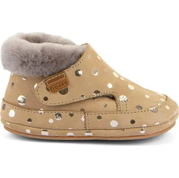 Dívčí zimní obuv FRODDO ZIMNÍ CAPÁČKY FURRY WALKERS Gold+ | Dětské první zateplené barefoot botičky - 23