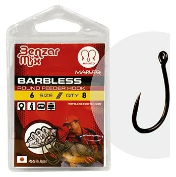BENZAR MIX - Háčky bez protihrotu Barbless Round Feeder Horog vel. 10 8 ks