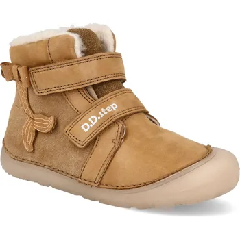 Dívčí zimní obuv Barefoot dětské zimní boty D.D.step W073-52684A hnědé Velikost: 24