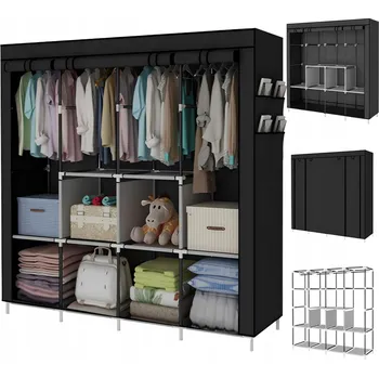 Šatní skříň SKŘÍŇ TEXTILNÍ SKŘÍŇ S 14 PŘIHRÁDKAMI 170*170*45CM