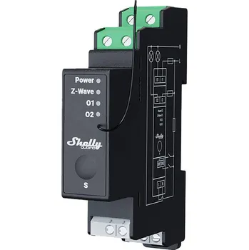 Centrální jednotka pro chytrou domácnost Shelly Qubino Pro 2PM DIN rail Relay, 2-channel, Z-Wave (Power measurement)