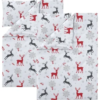 Povlečení LIVARNO® Sada fleecového ložního povlečení sob/bílá 140 x 200, 70 x 90 cm překrytý zip