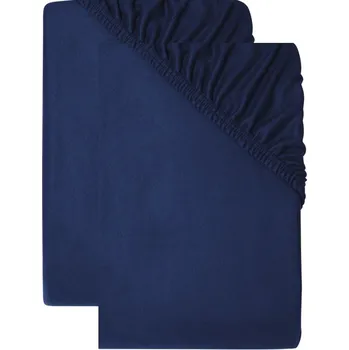 Prostěradlo LIVARNO® Sada napínacích prostěradel z jemného flanelu, 90-100 x 200 cm, navy modrá, 2dílná