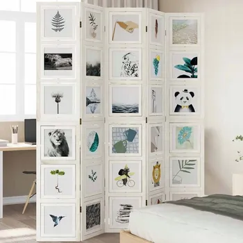 Paraván Paraván pokojový, 5-panelový, bílý, masivní dřevo paulovnie