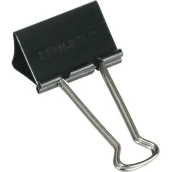 Kancelářská sponka Kovové klipy, 19 mm, černé, 12 ks