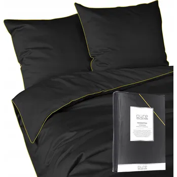 Povlečení SADA POVLEČENÍ 160x200 Z MAKO SATÉNU ČERNÁ S LEMOVÁNÍM Premium