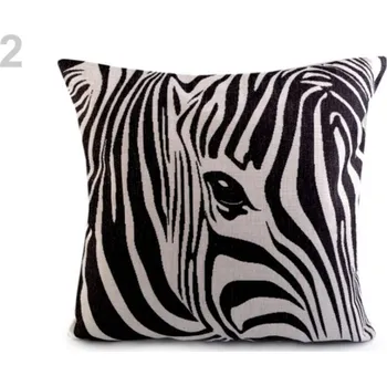 Bytový textil Povlak na polštář zebra 43x43 cm - 2 černá zebra