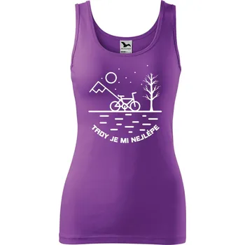 Dámské tílko s potiskem Tady je nejlépe Velikost: L, Barva: Fialová